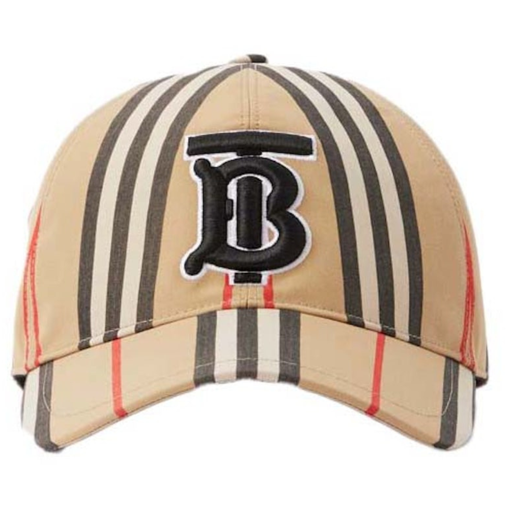 Burberry - Baseball coton carreaux traditionnels monogramme beige