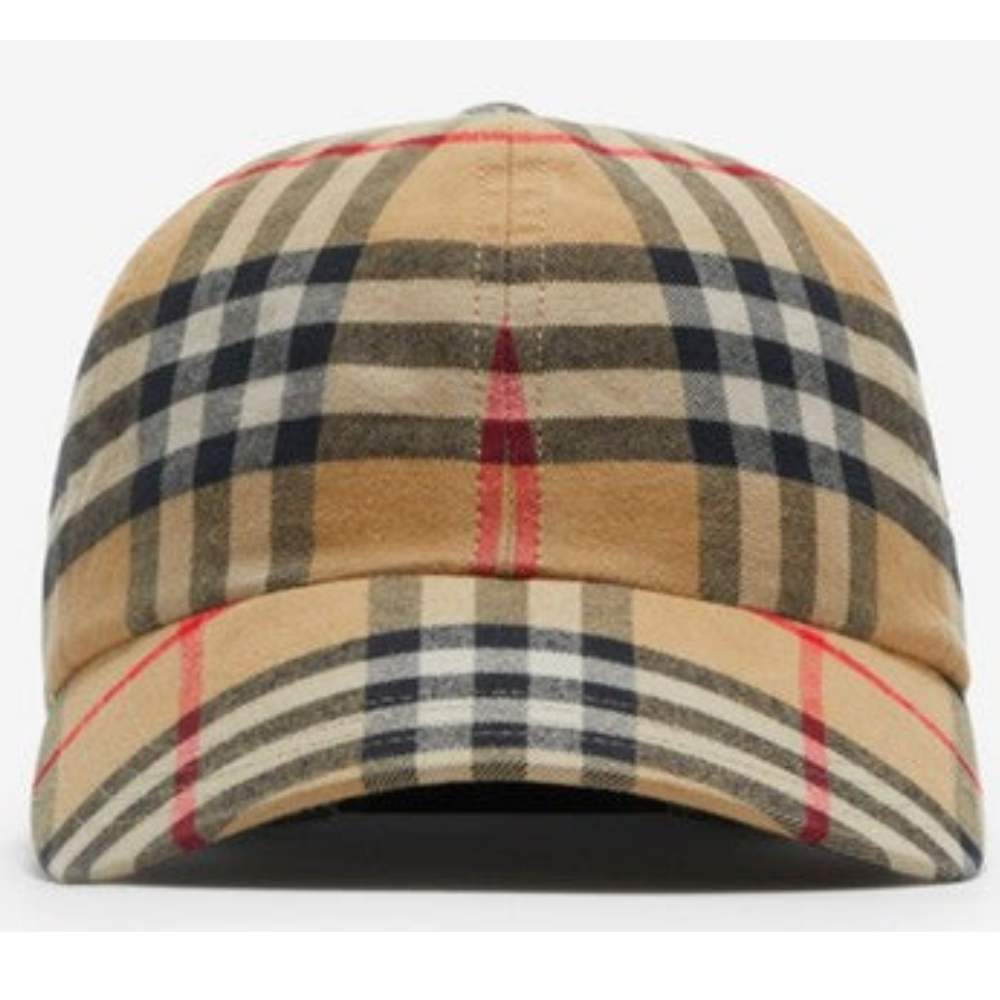 Burberry - Baseball en coton mélangé Check EKD