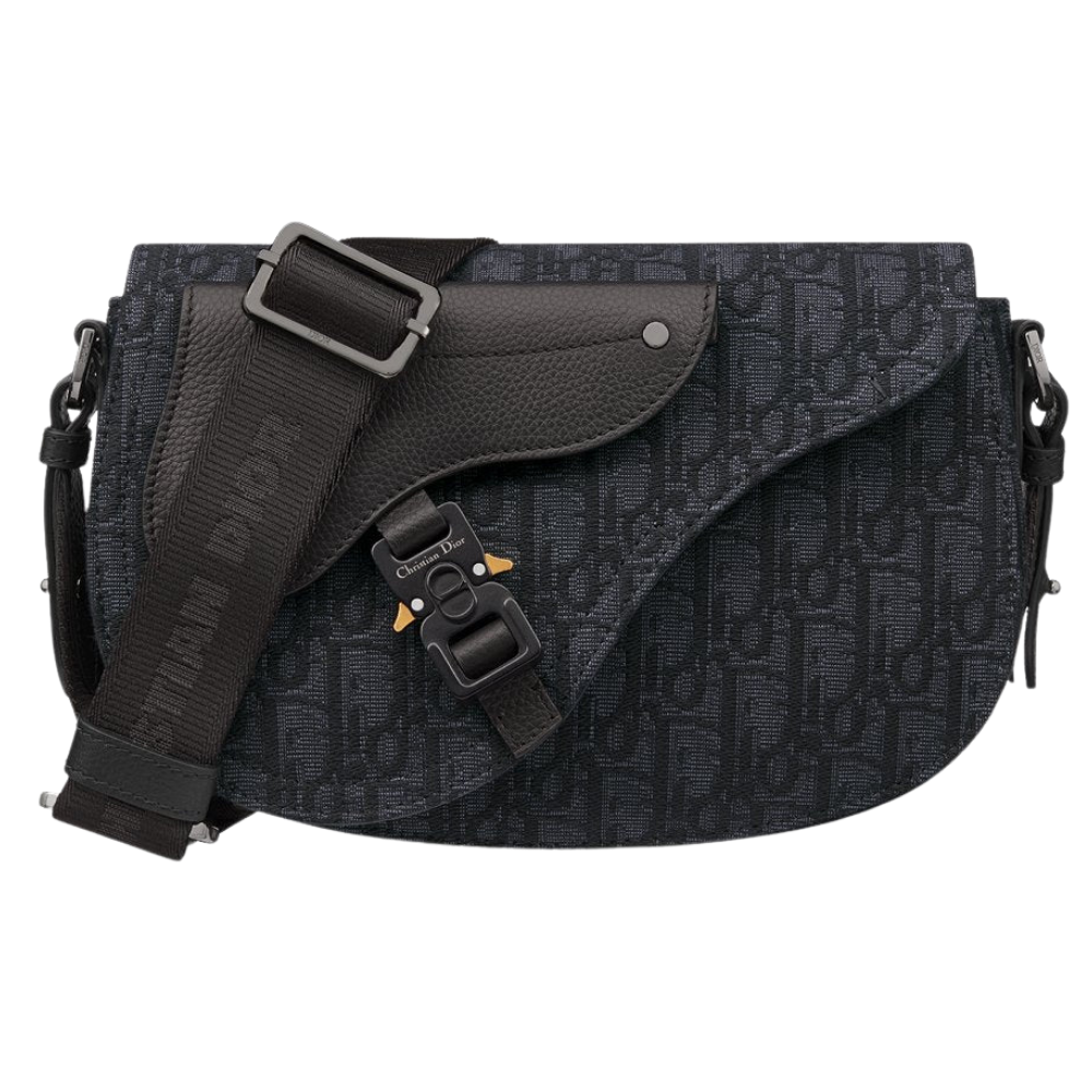 Dior - Sac Messenger Saddle Noir Toile