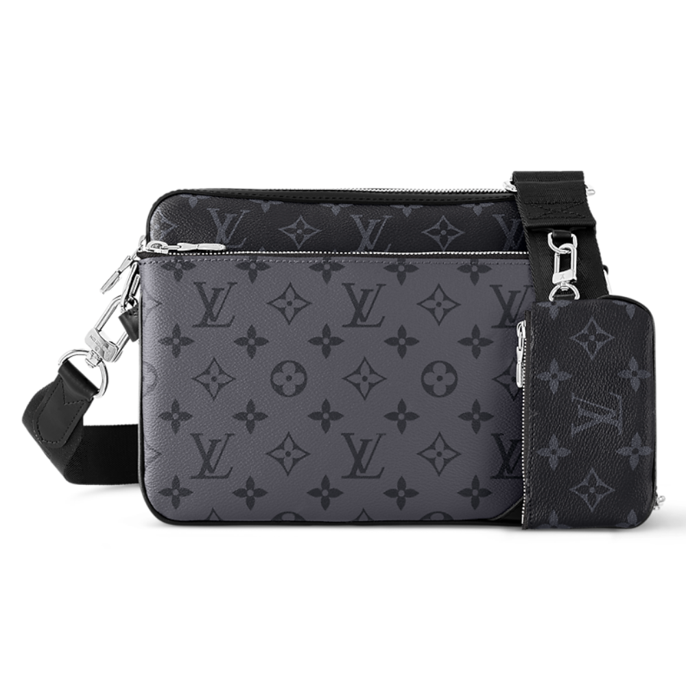 LV - Sac Trio Messenger Gris Noir