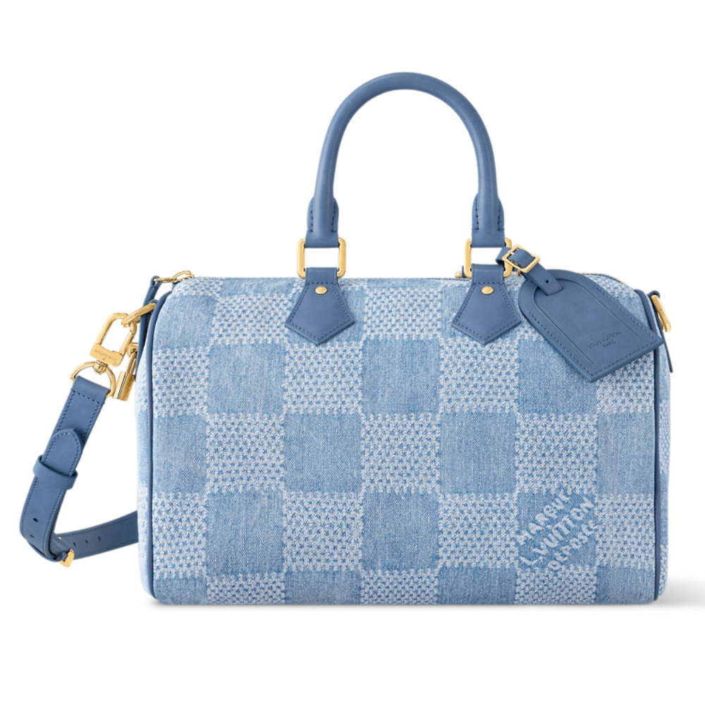 LV - Sac Speedy 30 Bandoulière Bleu Clair