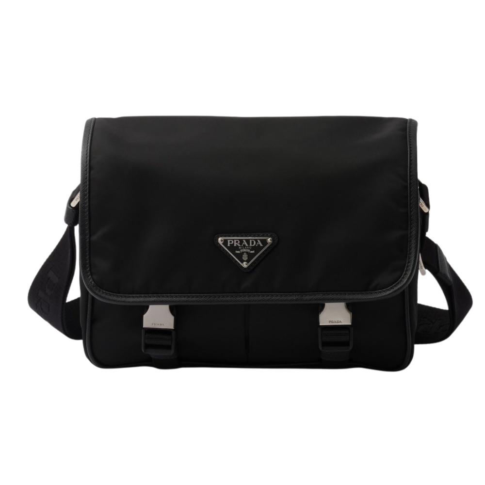 Prada - Sac porté épaule en Re-Nylon et cuir Saffiano fermeture double