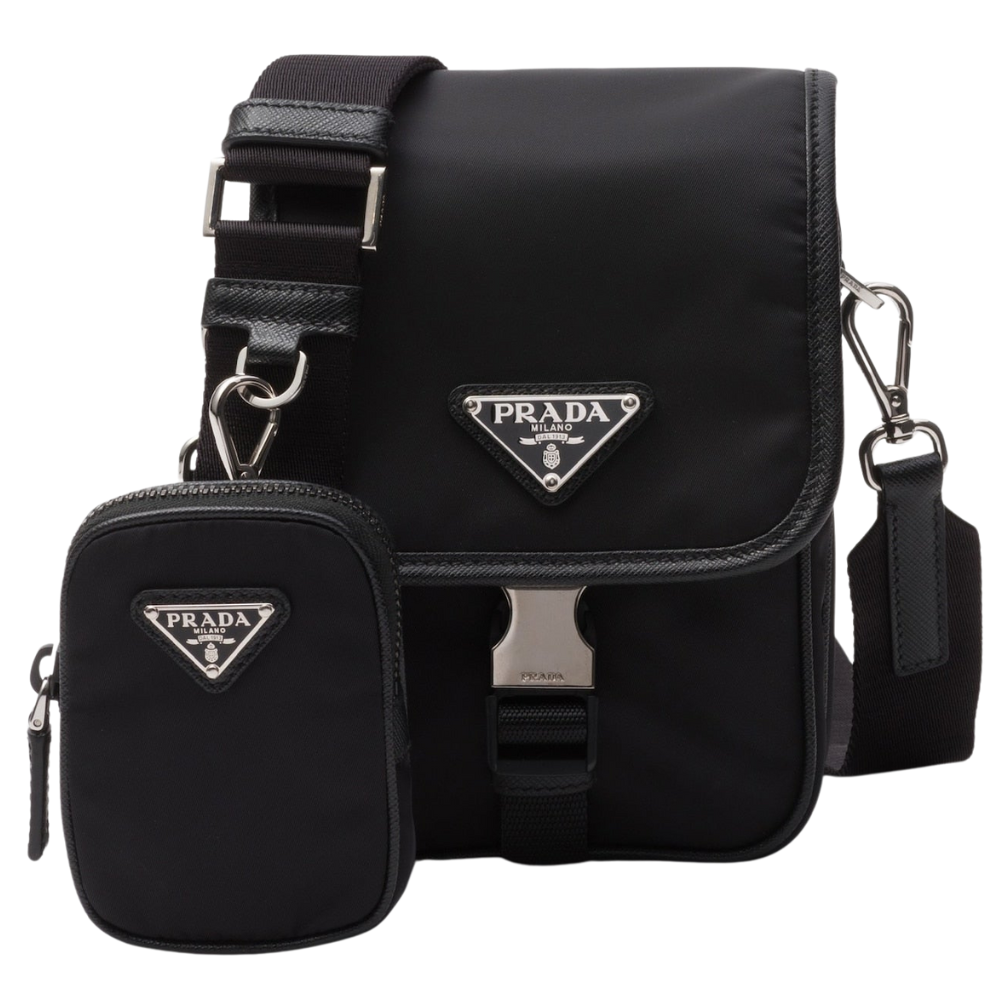 Prada - Sac porté épaule en Re-Nylon et cuir Saffiano - double